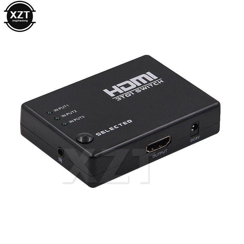 1pcs 3 Port HDMI Switcher Video HDMI Jungiklis Selektorių Splitter Centru ir SPINDULIŲ Nuotolinio valdymo pultelis PS3 DVD 360 Xbox aukštos kokybės
