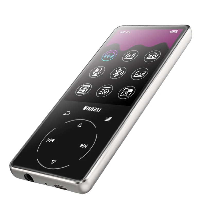 Metalo Originalus RUIZU D16 Bluetooth, MP3 grotuvas, 2,4 colių 8GB 32GB HIFI Muzikos Vaizdo grotuvas su FM radijas, e-knyga, vidinis Garsiakalbis