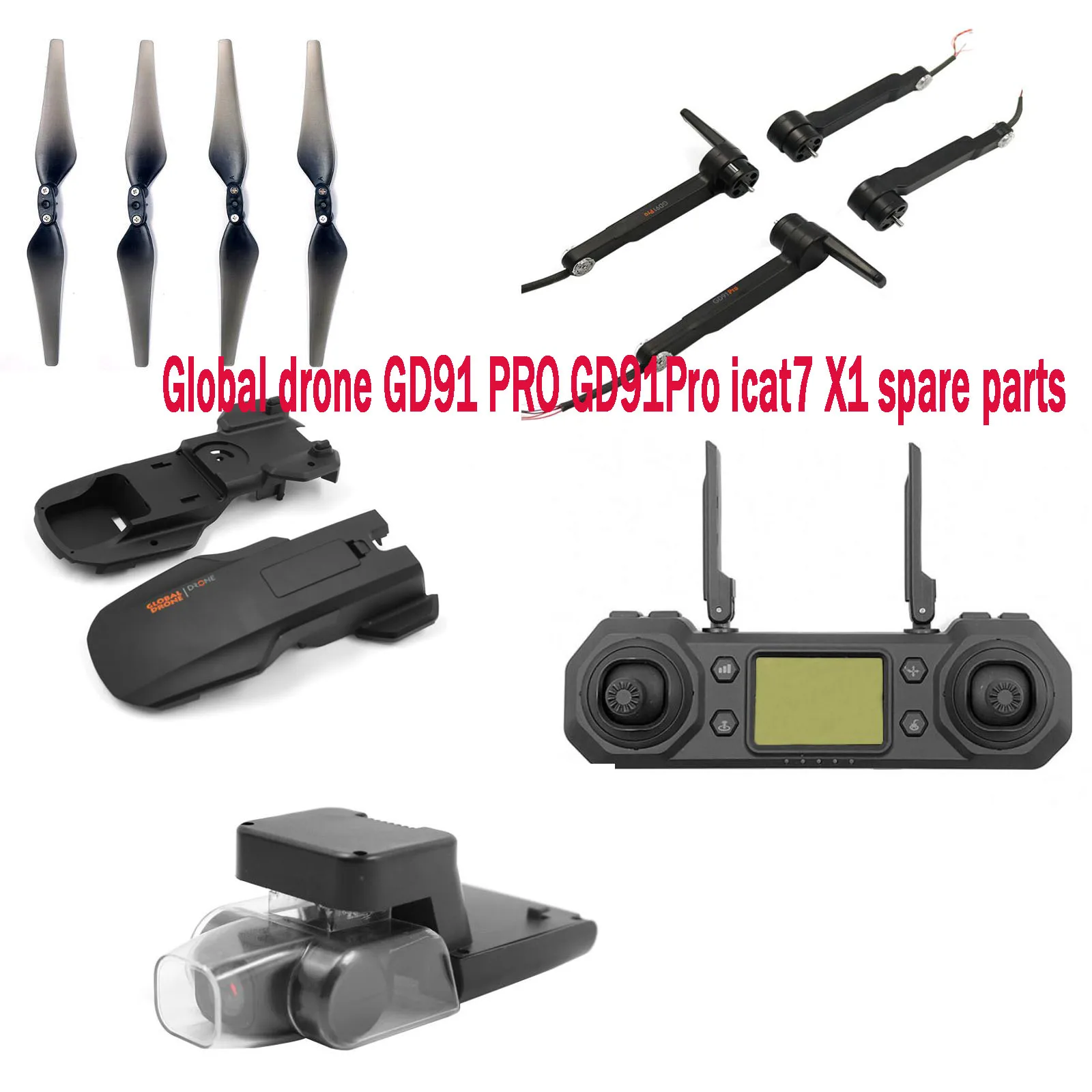 Pasaulio drone GD91 PRO GD91Pro icat7 X1 4k GPS RC drone atsarginės dalys, kėbulo karkasas balde sraigtus, variklio rankos fotoaparato nuotolinio valdymo