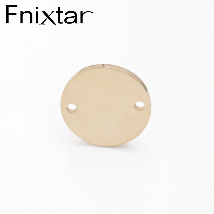 Fnixtar 20Pcs 8-25mm Veidrodis Poliruoto Nerūdijančio Plieno Štampavimo Tuščių Diskų Pakabukai Jungtis, Dvi Vidinės Skylės Rose Gold 