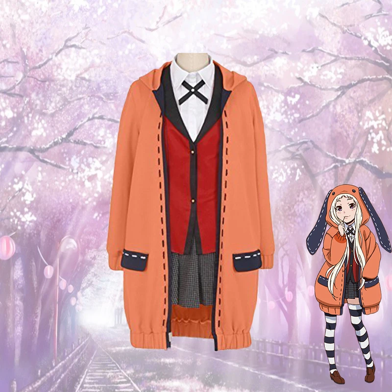 Anime kakegurui cosplay pav yomozuki runa cosplay kostiumų jk mokyklos mergaičių uniforma hoodie helovinas dress perukai moteris