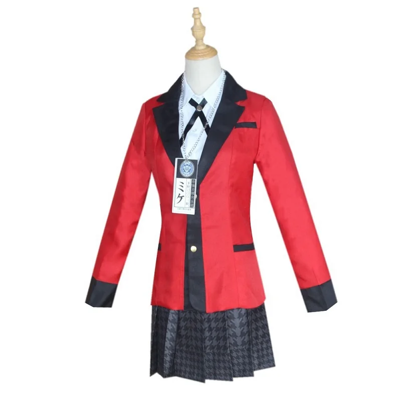 Anime kakegurui cosplay pav yomozuki runa cosplay kostiumų jk mokyklos mergaičių uniforma hoodie helovinas dress perukai moteris