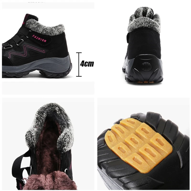 2019 Žiemos moterys sniego batai moterims, šilta stumti batai moteriška aukštos pleišto vandeniui batai guminiai vaikščiojimo batai batai 6139