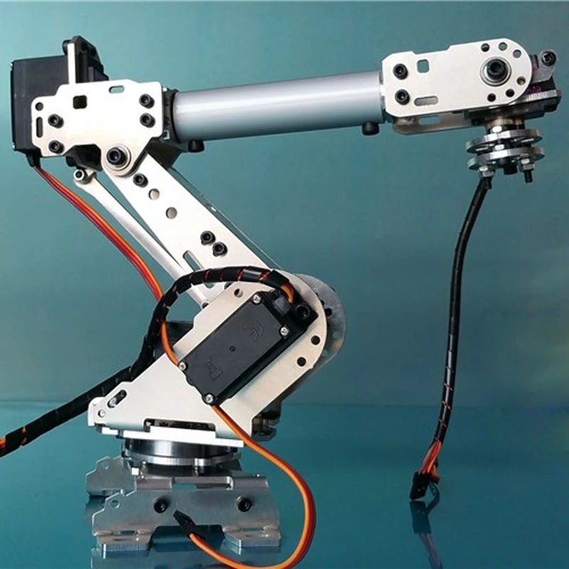6 DOF CNC aliuminio roboto ranka rėmo ABB pramoninio roboto modelis 6-asix roboto rankos MG996R MG90S