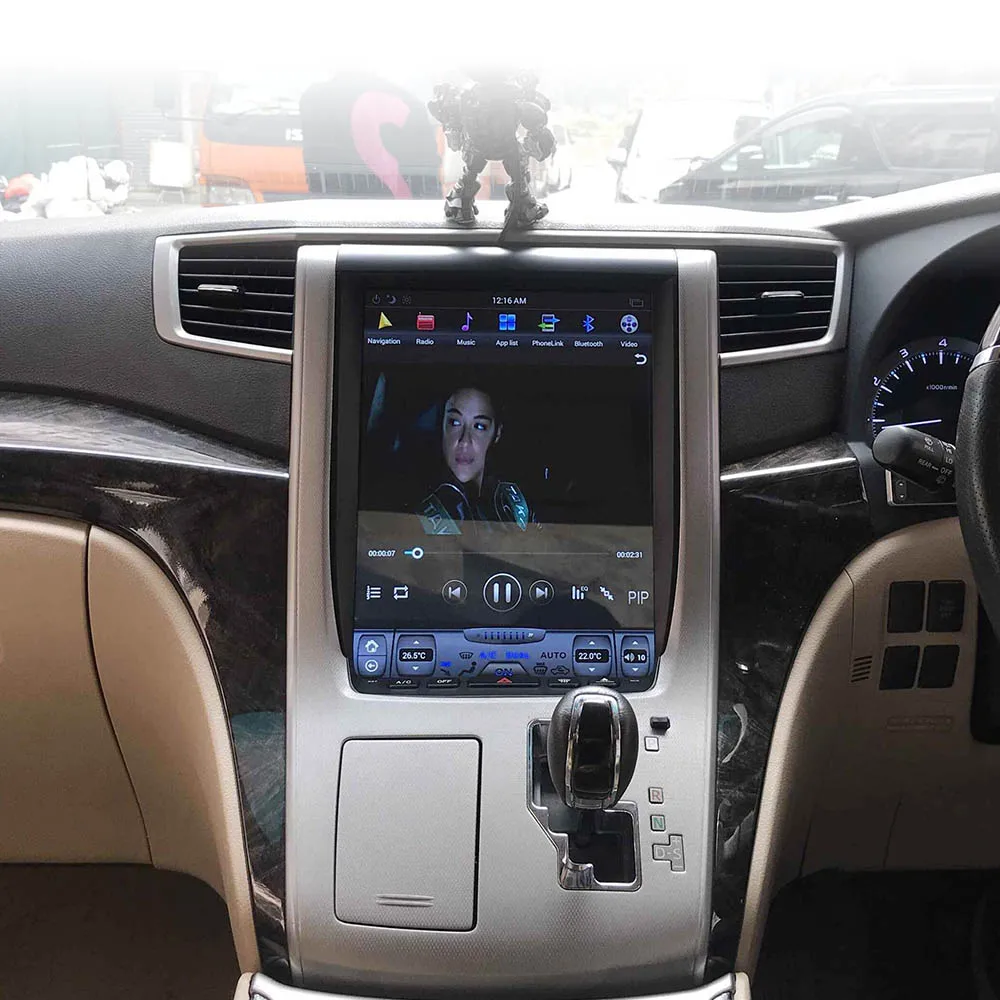 Android7.1 Automobilių GPS Navigacijos Tesla Stiliaus 12.1 InchVertical automobilio multimedijos grotuvo Toyota Alphard 2007-2013 m. navigacijos sistema