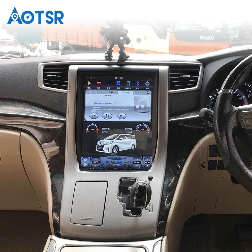 Android7.1 Automobilių GPS Navigacijos Tesla Stiliaus 12.1 InchVertical automobilio multimedijos grotuvo Toyota Alphard 2007-2013 m. navigacijos sistema