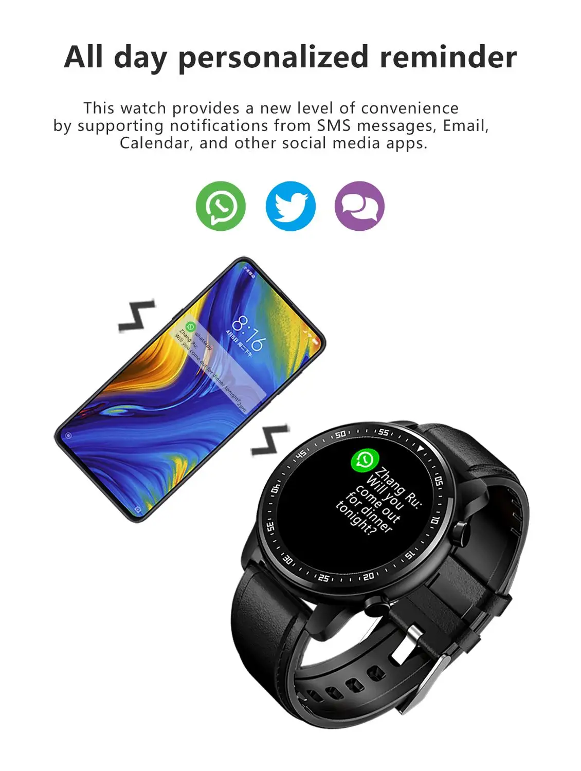 2020 Mados MT1 Vyrų Smart Watch Verslo Smartwatch 