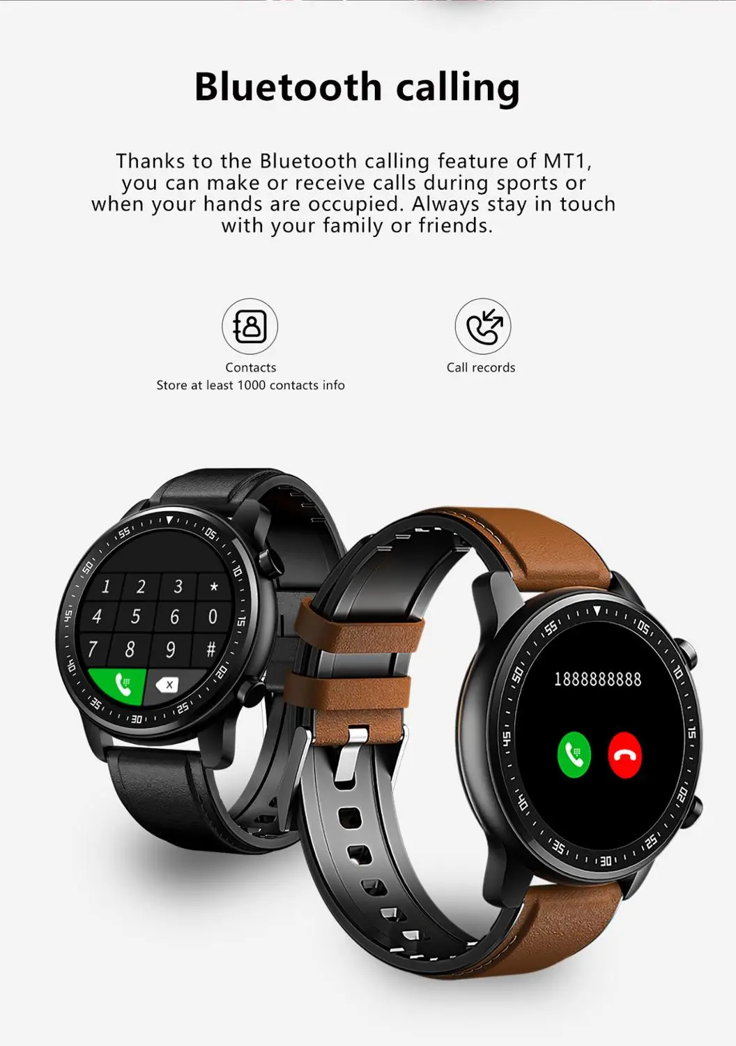 2020 Mados MT1 Vyrų Smart Watch Verslo Smartwatch 