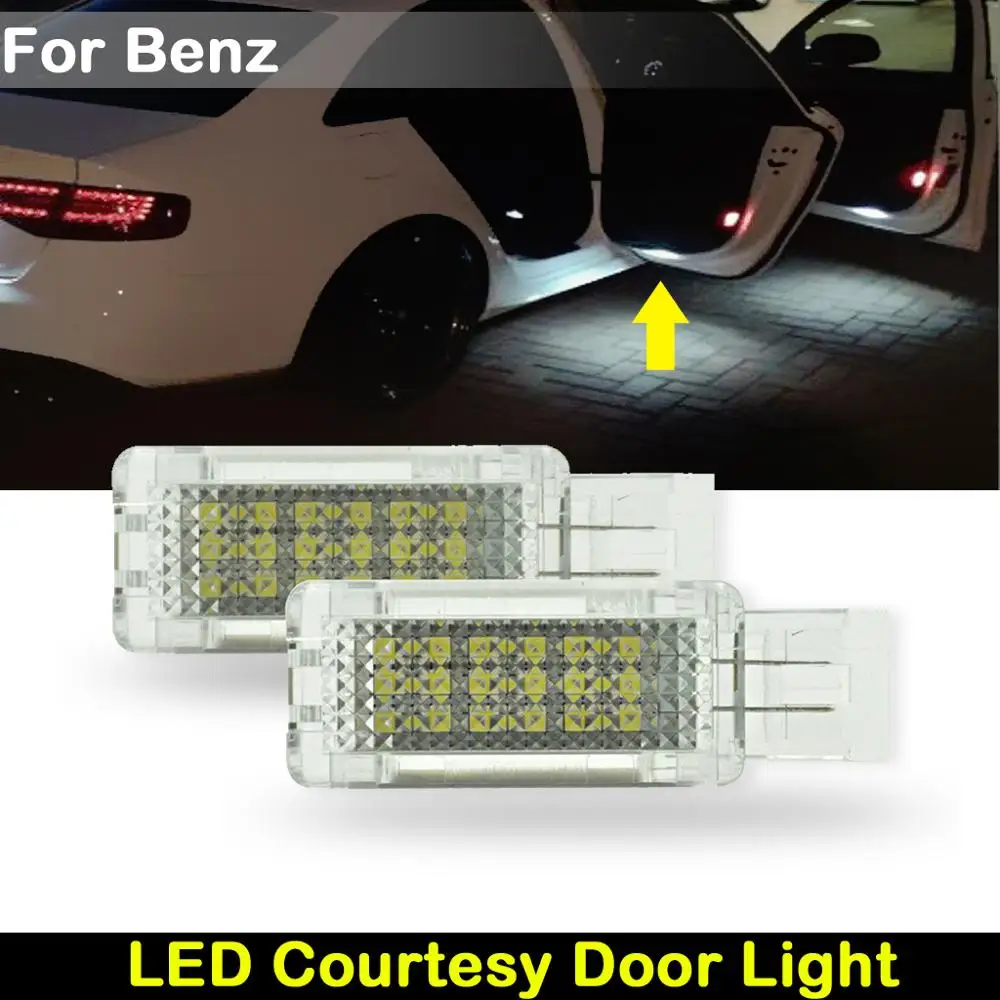 Už Benz R171 R199 W203 W209 W176 W246 C117 baltas LED Mandagumo Durų Lemputė Automobilio duris šviesos