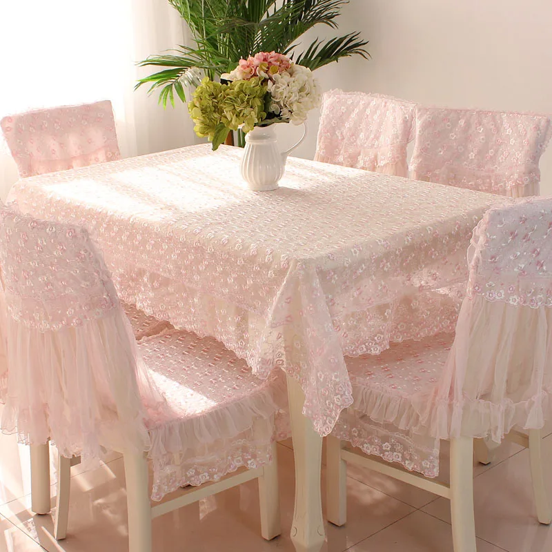 Rožinė, Siuvinėta Staltiesė Nėrinių staltiesė Kėdė Padengti Stačiakampio Stalo Dangtis Kaimo Stiliaus Stalo Sijonas