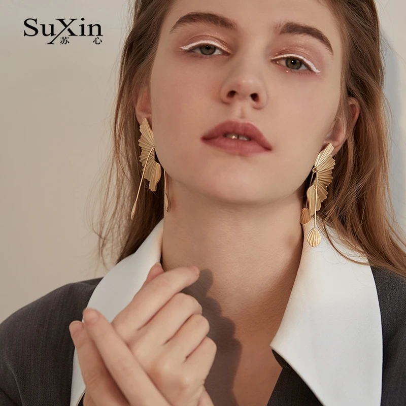 SuXin auskarai 2020 naujas paprastas shell maišelį, auskarai moterims, ilgai lydinio pakabukas auskarai papuošalai dovana