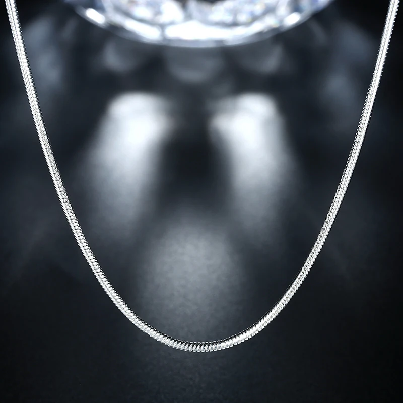 2mm Gyvatė Grandinės Karoliai,2017 Nauja Glam bižuterijos Europoje Stiliaus Siela 925 Sterlingas Sidabro Bijoux Dovana Vyrams Moterims