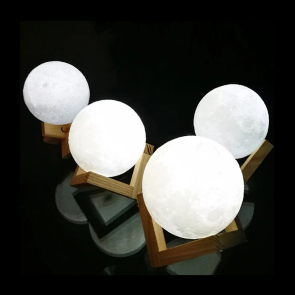 Naktį Žibintas 3D Spausdinimo Mėnulio Lempa USB LED Nakties Šviesos Spalvinga Keisti Touch Dekoratyvinis Apšvietimas Tolygus Pritemdomi Namų Kūrybos Dovana