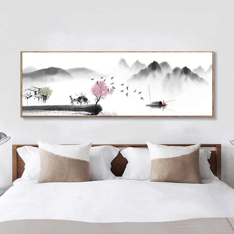 Kinijos Abstrakčiai Zen Kraštovaizdžio Naftos Tapyba ant Drobės, Plakatų ir grafikos Sienos Menas Nuotraukas Kambarį Namų Dekoro be Rėmelio