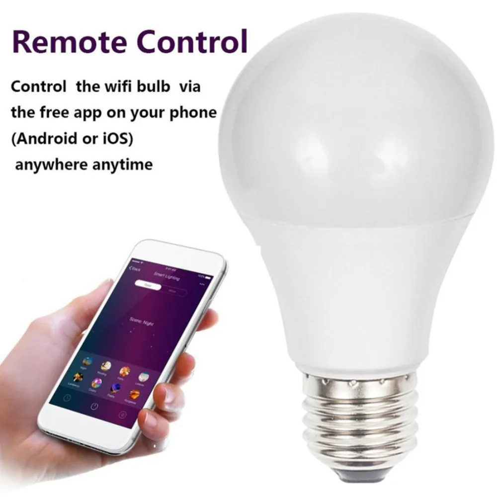 RGBW Smart LED Lemputės Wifi Nuotolinio Valdymo Apšvietimo Lempos Spalva Pakeisti Pritemdomi LED Lemputė skirta 