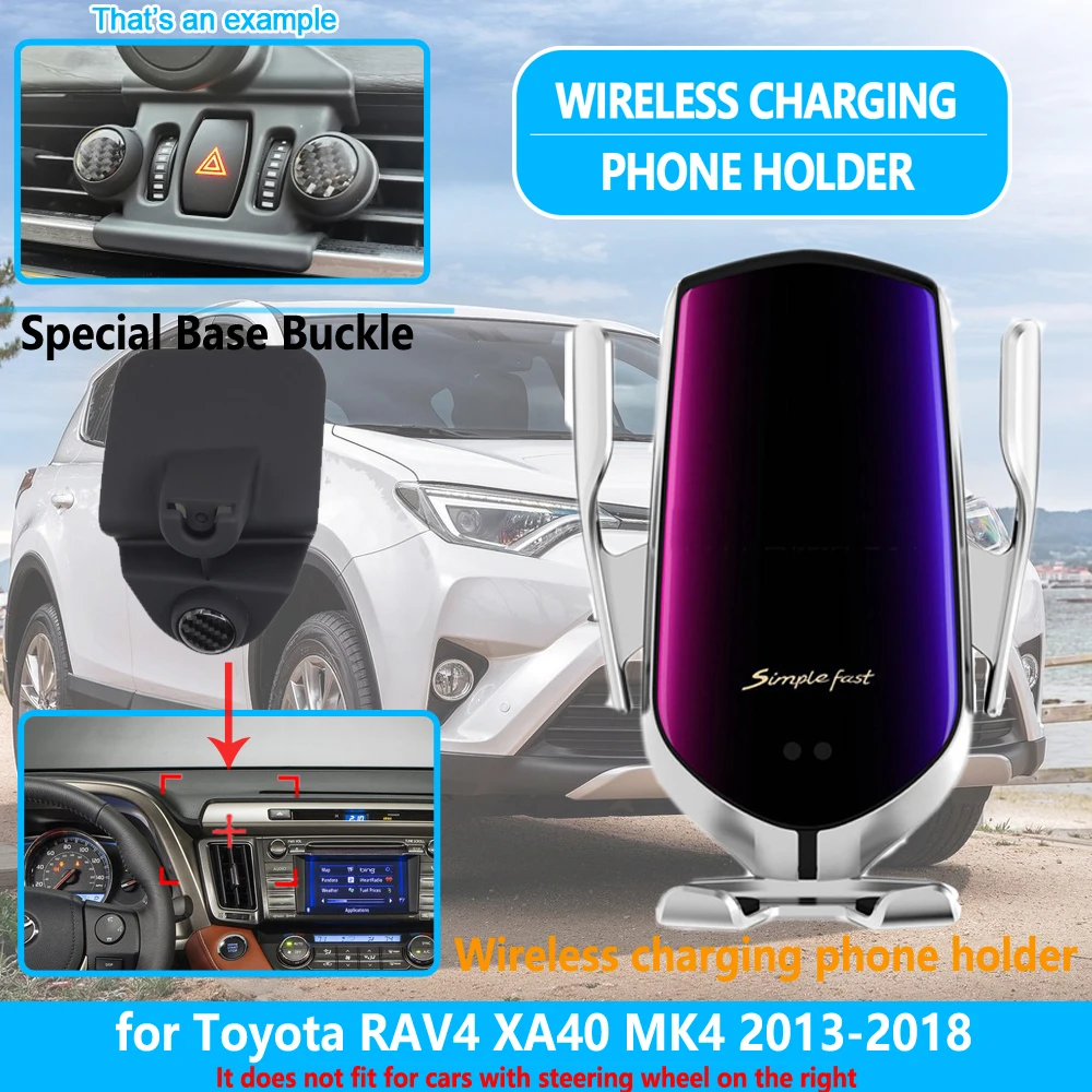 Mobiliojo Telefono pagalba Turėtojas Toyota RAV4 XA40 2013~2018 RAV 4 40 Belaidžio Greito Įkrovimo Specialaus Pagrindo Atramos Automobilių Reikmenys