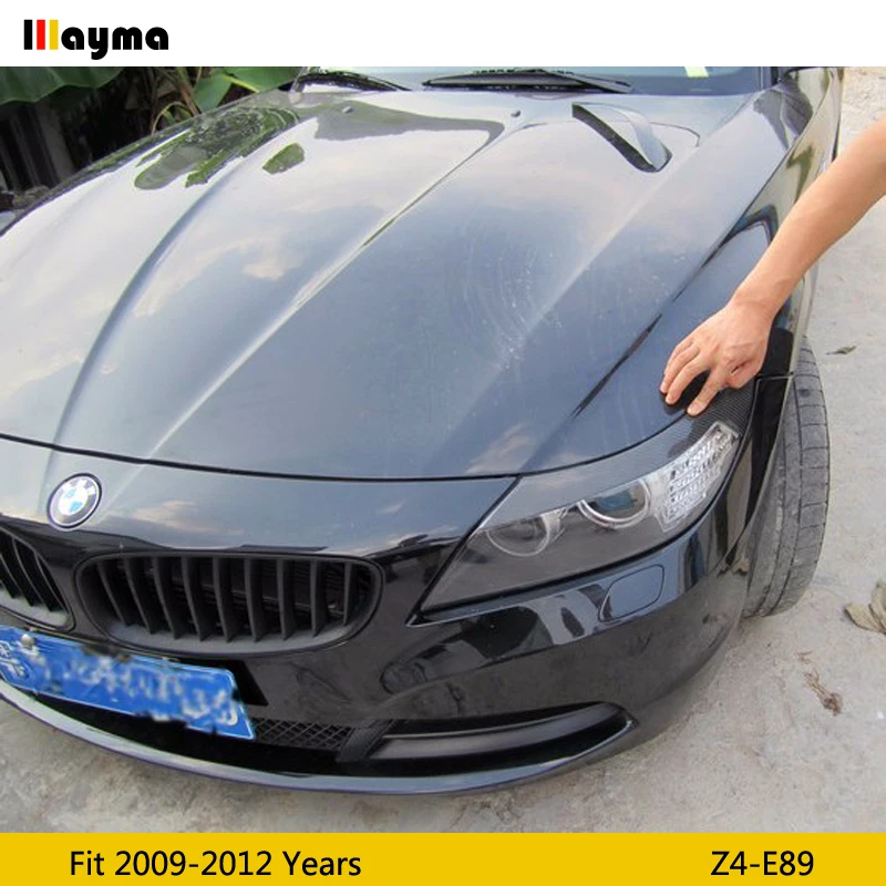 Anglies Pluošto priekinis žibintas Antakių Vokų BMW Z4 2009 - 2012 E89 stiklo Pluošto gruntas, matinis juodas priekinis dekoratyvinis lipdukas 2vnt