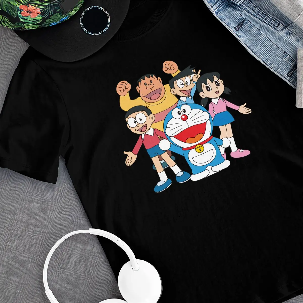Doraemon Marškinėliai Doraemon Meilės Marškinėliai Medvilnės Trumpas Rankovėmis Tee Marškinėliai Vyrų Mielas Plius dydis Atspausdinta Paplūdimio Marškinėlius