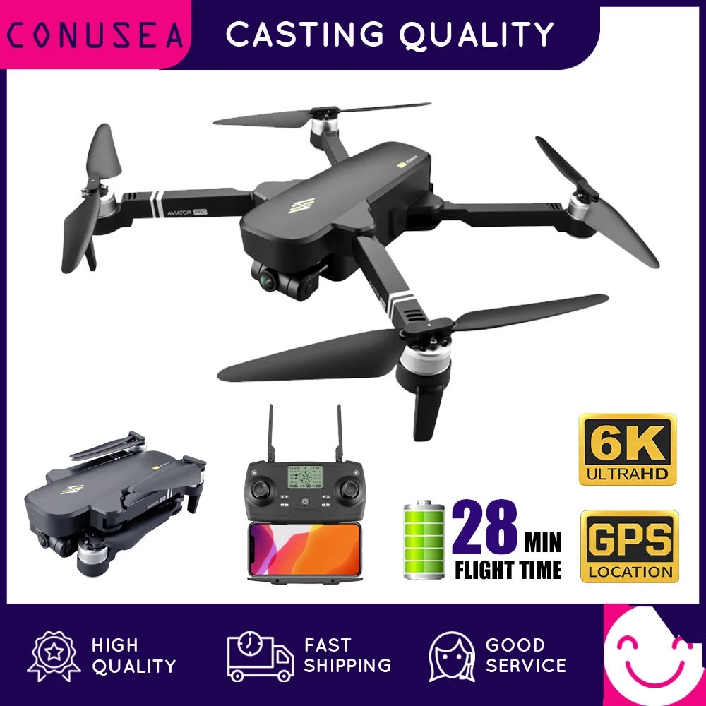 CONUSEA 8811 Pro Drone 6K su 2-Ašis Gimbal Kamera FPV 28min Skrydžio Laikas GPS Tranai Profesinės RC Quadcopter VS F11 Pro