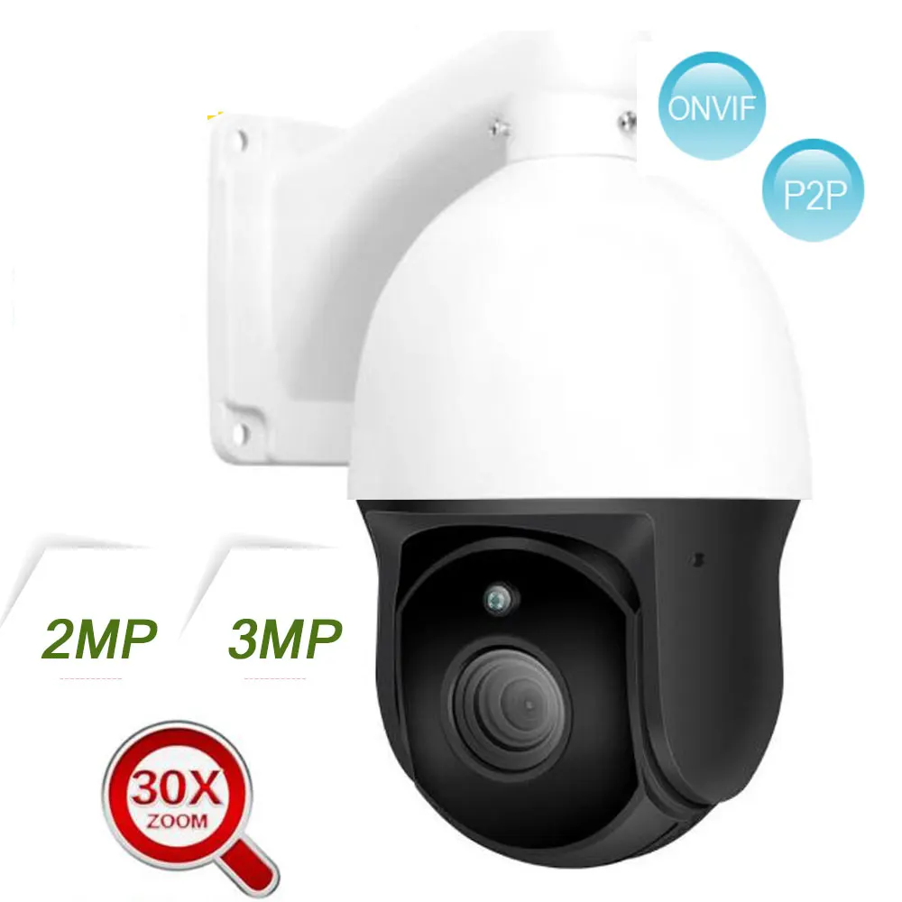 H. 265 IP PTZ Kamera 30X ZOOM Vandeniui Mini 3MP 1080P Speed Dome Kamera Lauko IR 60M CCTV Saugumo Kameros IP ONVIF Įspėjimo