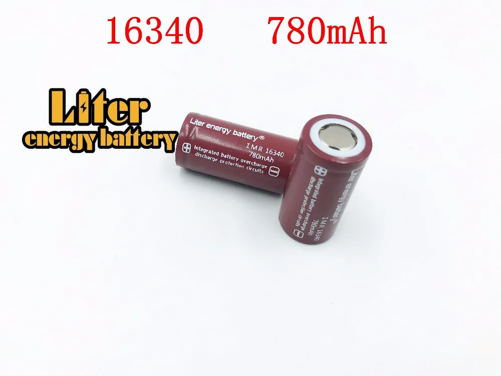 Litro energijos baterijos 4pcs Li-ion RCR 123), 3,7 V 16340 780mAh Įkraunama Ličio Baterijos (4 Vnt.) Su Baterija Atveju