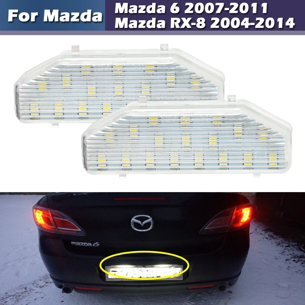 LED Licenciją Plokštelės Šviesos Mazda RX-8 RX8 2004-, už Mazda 6 2007-2011 m.Powered by 18-SMD Xenon Baltas LED