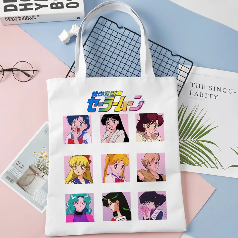 Sailor Moon pirkinių krepšys, rankinė, nešti medvilnė eco drobės bolsa maišą nešti audinio bolsas reutilizables užsakymą