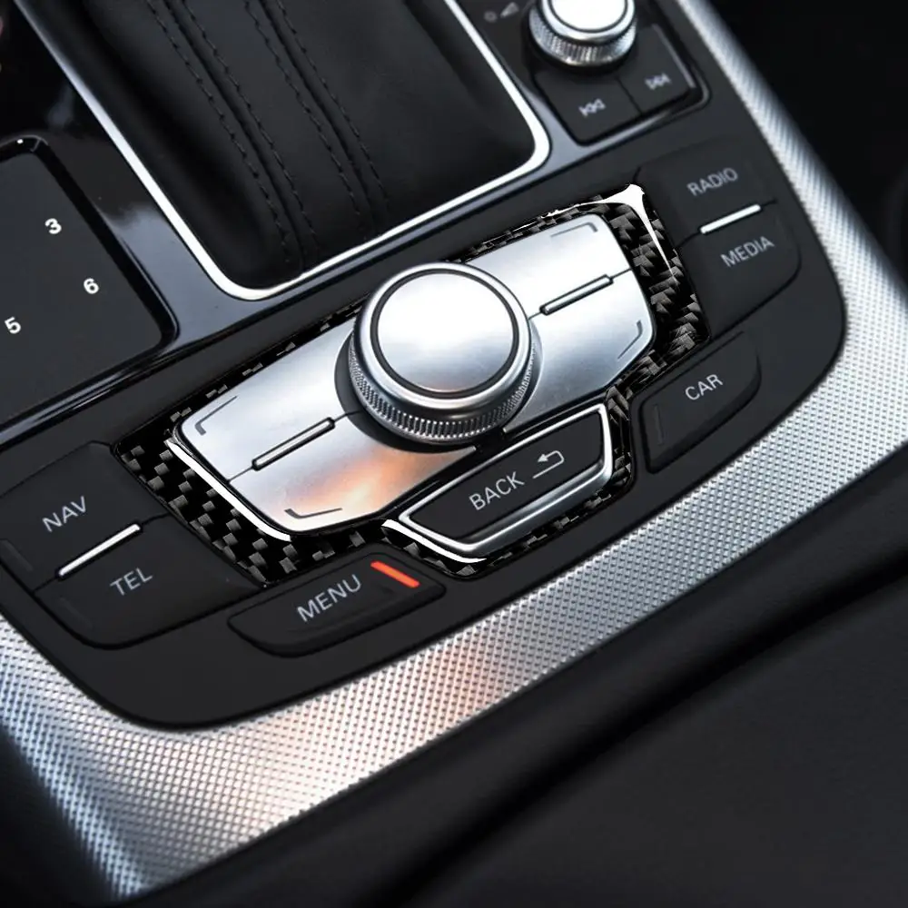 Audi A6 S6 C7 ir A7 S7 4G8 2012-2018 Priedai Anglies Pluošto Interjero Centras Konsolės Multimedijos Jungiklis Skydelio Dangtelį Apdaila Sticke