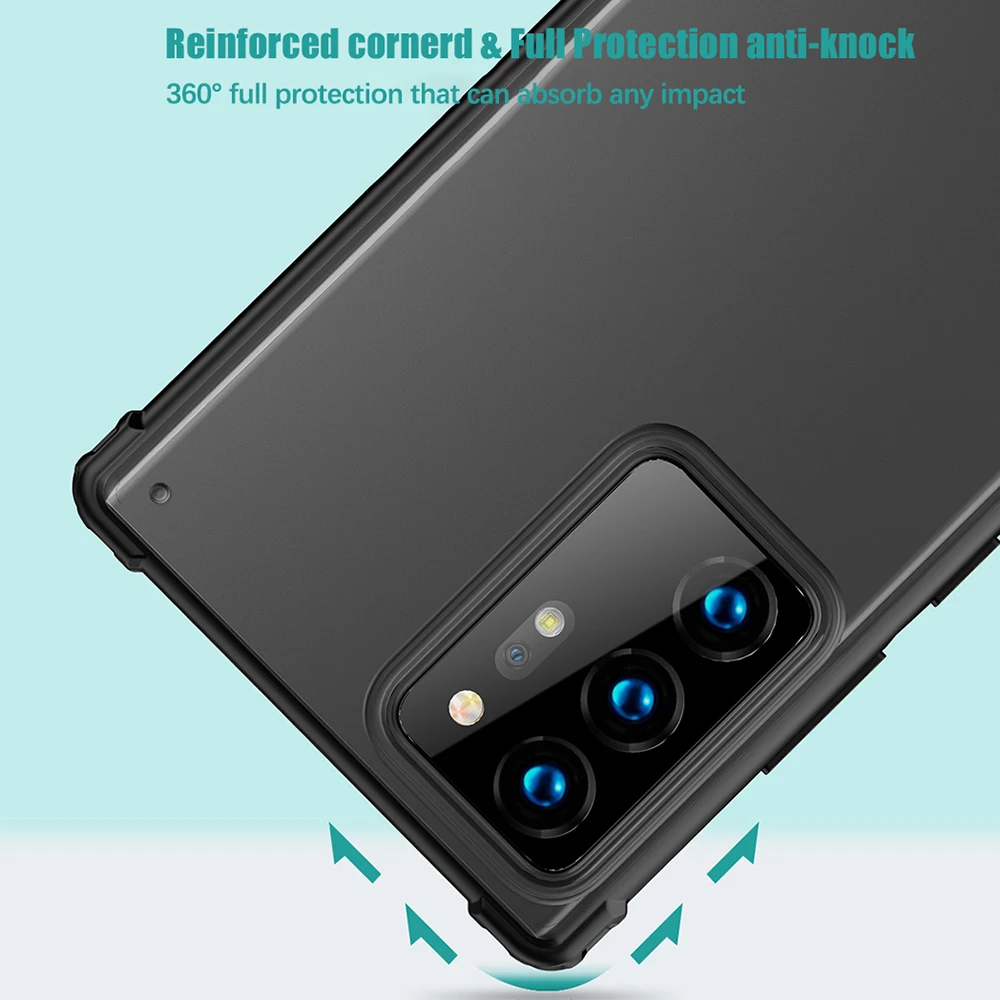 UFlaxe atsparus smūgiams Hard Case for Samsung Galaxy Note 20 Ultra 5G Samsung Note 10 Plius Matinis Skaidrus-Ultra plonas Dangtelis HJ