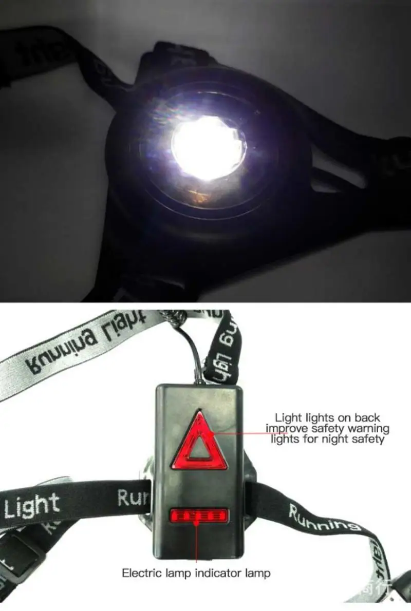 LED Dviračiu, Bėgiojimas Nešiojamas Žibintuvėlis USB Įkrovimo Vandeniui Lauko Sporto Saugos Šviesa Naktį Veikia Krūtinės Šviesos