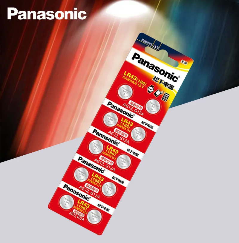 100vnt/daug Panasonic AG12 LR43 186 0%Hg Laikrodžiai, Žaislai 1,5 V Ląstelių Šarminės baterijos skaičiuoklė 0%Hg