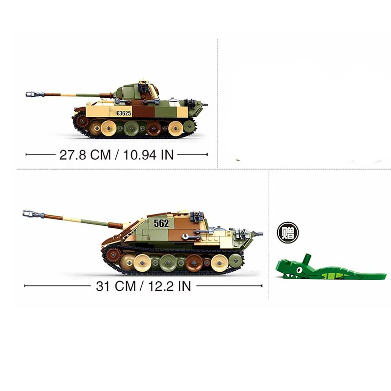 Karinės serijos Pasaulinio Karo WW2 vokiečių Leopard G vidutinis tankas kareivis ginklas 