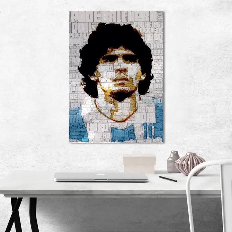 Diego Maradona Plakat Plakatas Šiuolaikinės Kietas Drobė Meno, Plakato ir Spausdina Sienos Nuotrauka už Kambarį Apdaila