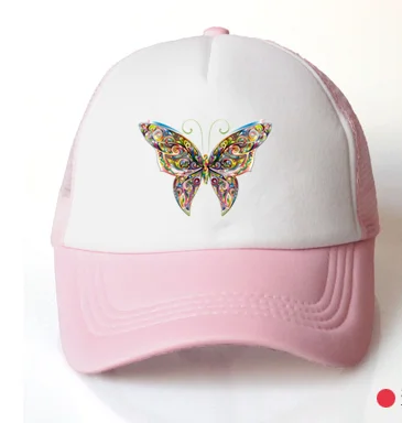 Baby girl beisbolo kepuraitę drugelis peteliškę skrybėlę bžūp reikmenys 3-8 metų mergaičių vasaros saulė sunkvežimių skrybėlę bžūp vaikams vaikams