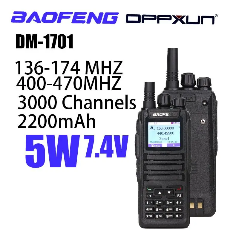 Baofeng DM-1701Walkie Talkie Dual Laiko Tarpsnių DMR Skaitmeninis Tier1 & 2 3000 Kanalų 10000 Kontaktai Radijas