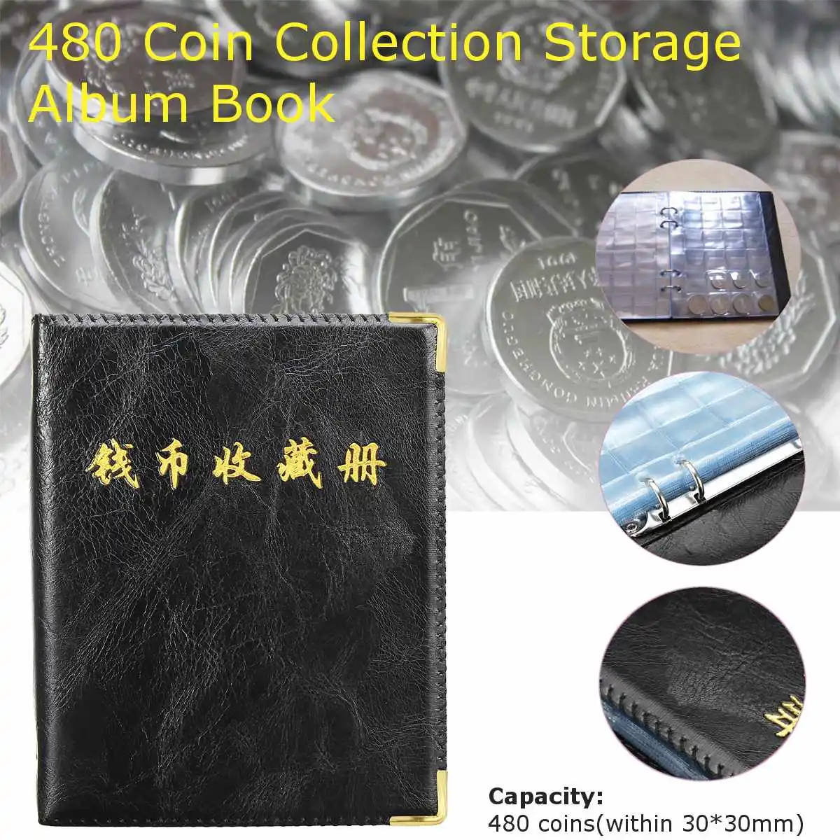 480 Vienetų Monetų Saugojimui Užsisakyti Proginių Monetų Kolekcija Albumas Turėtojai Surinkimo Apimtis Katalogą Palaikykite Multi-Color Tuščias Monetos