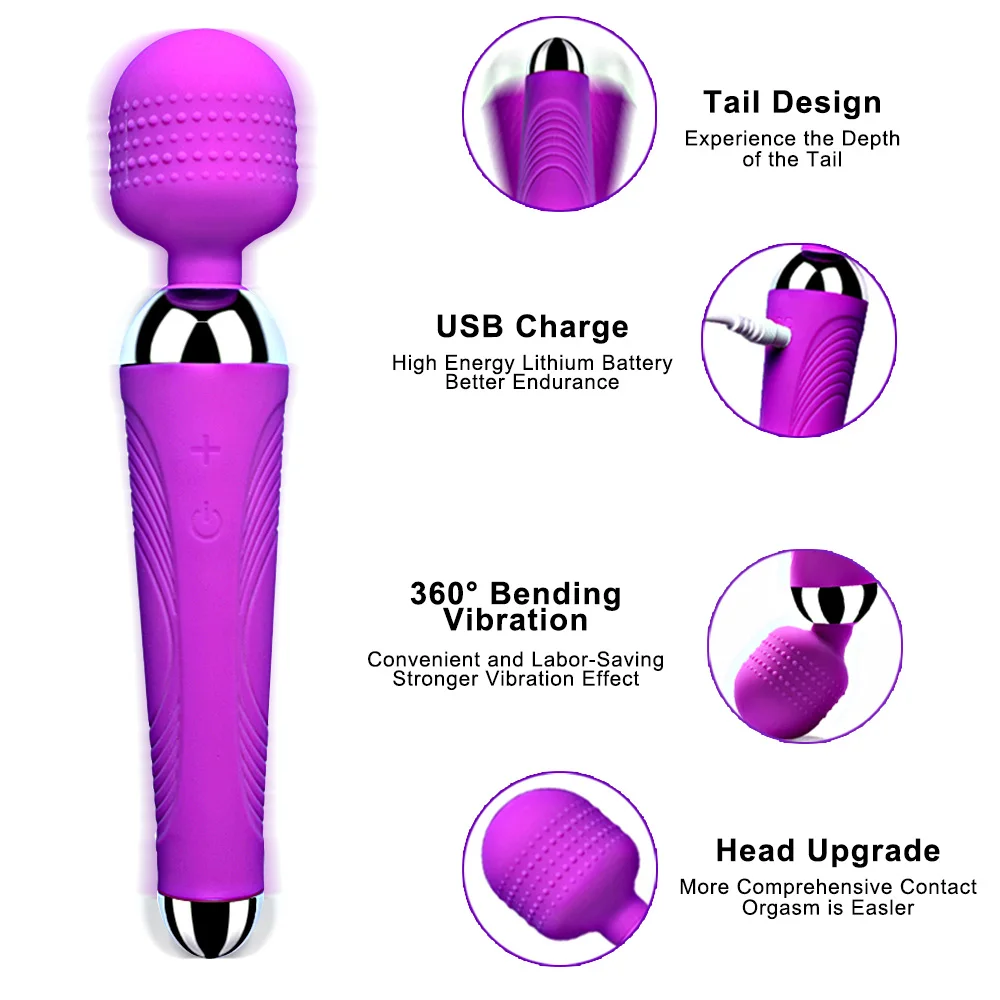 Belaidžio Vibratorių AV Vibratorius Magic Wand Moterų Klitorio Stimuliatorius USB Įkrovimo Massager Sekso Žaislai, Raumenų Suaugusiųjų Pora