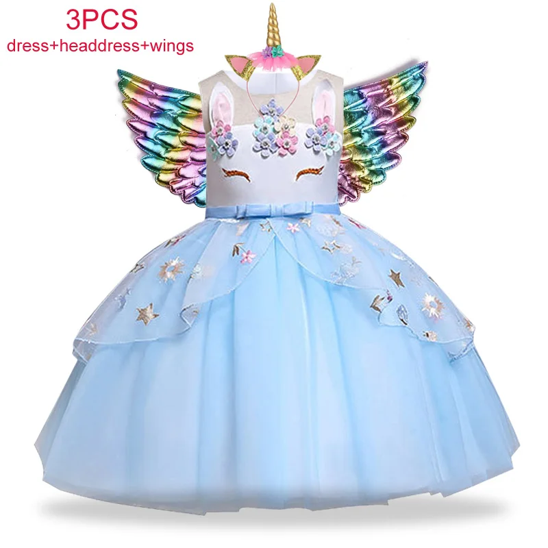 2021 Mergaitės Blizgančiais Gimtadienio Vienaragis Suknelė Mergaitėms, Kostiumai Vaikams, Elegantiškas Princesė Dress Vaikų Drabužiai