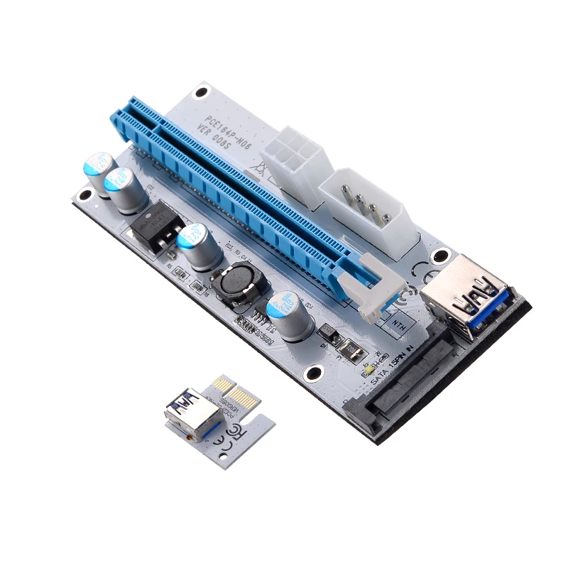 Stove VER008S 3 in 1 4Pin Molex 6PIN SATA PCIE PCI-E PCI Express Stove Kortelės 1x iki 16x USB 3.0 Kabelį, Kasybos BTC Bitcoin Miner