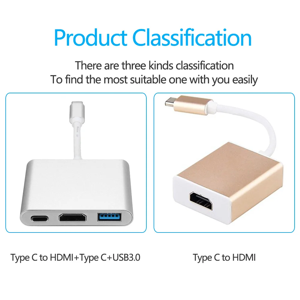 USB Tipo C 3.1 Konverteris USB-C tipo USB 3.0/HDMI/C Tipo Moterų Įkroviklis Adapteris, skirtas Apple Macbook 