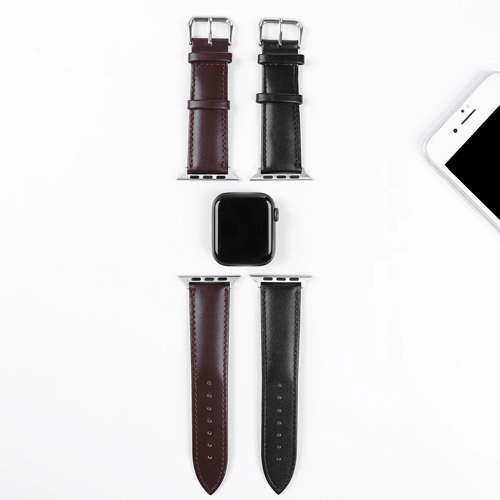 Dirželis apple watch band natūralios odos linijos 42mm 38mm watchband už iwatch dirželis 44mm 40mm 5/4/3/2/1 apyrankę priedai