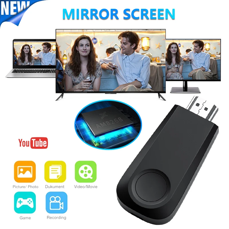 Mirascreen Anycast Miracast DLNA TV Stick HDMI-suderinamas Belaidis Ekranas WIFI Dongle Garso Veidrodis Ekrano Imtuvas 