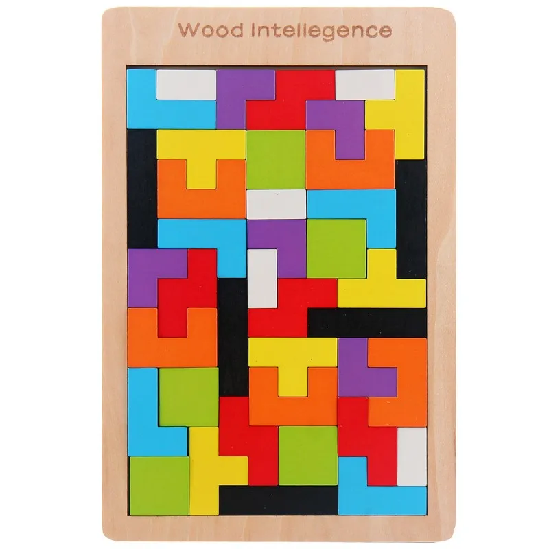 Karšto Pardavimo Vaikų Švietimo Montessori Mediniai Tetris Žaidimas, dėlionės Dėlionės Geometrinės Formos Skaidrių Kūrimo Įspūdį Vaikų Dienos Dovanų