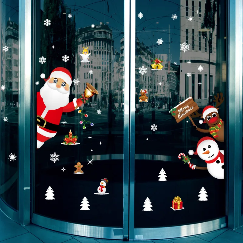 Kalėdų sienų lipdukai vyras sniego, briedžių parduotuvė papuošalai lango stiklo dovana sienų lipdukai Vaikų Kambario Duris, Namų Dekoro