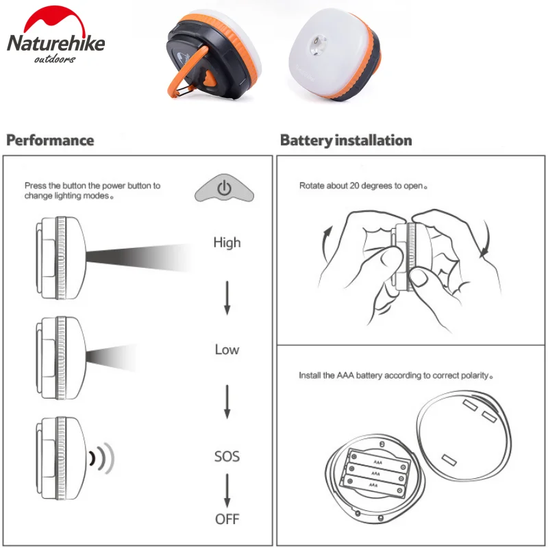 Naturehike Kempingas Lempa LED Multi-funkcija Vandeniui USB Įkrovimo/Baterijos Vandeniui Lengvi Nešiojamieji Kempingas Palapinė Camp Šviesos