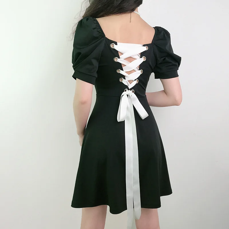 2020 Naujas Mini Suknelė Moterims Backless Nėrinių Juostelių, Tuščiaviduriai Iš Šalies Suknelė Vasaros Drabužių Moterims Suknelė Tvarstis Vestidos