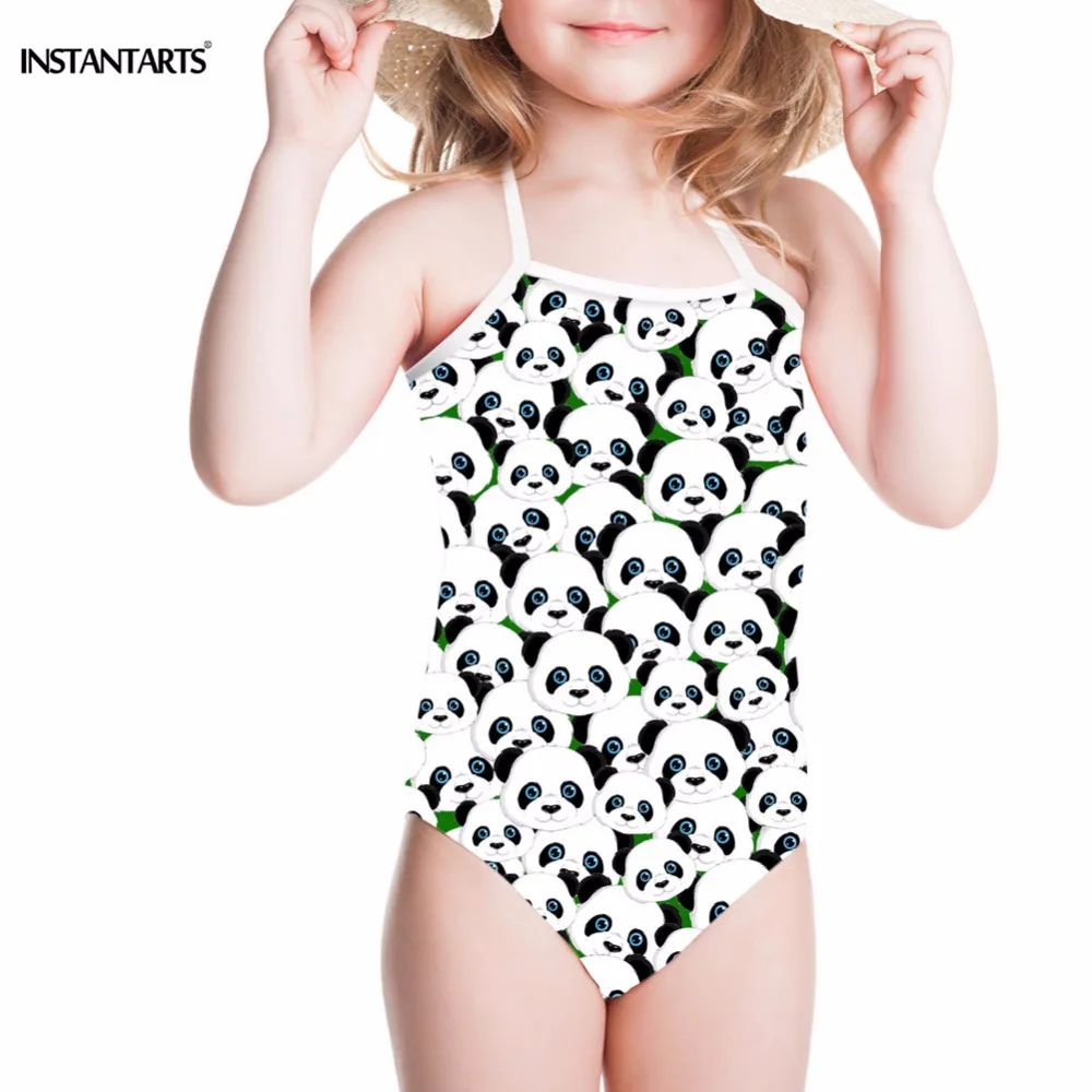 INSTANTARTS Animacinių filmų 3D Gyvūnų vientisas maudymosi kostiumėlis Vaikų Mergaičių maudymosi Kostiumėliai, Bikini Mielas Panda Plaukimo Maudymosi Kostiumas Vaikams Keltą