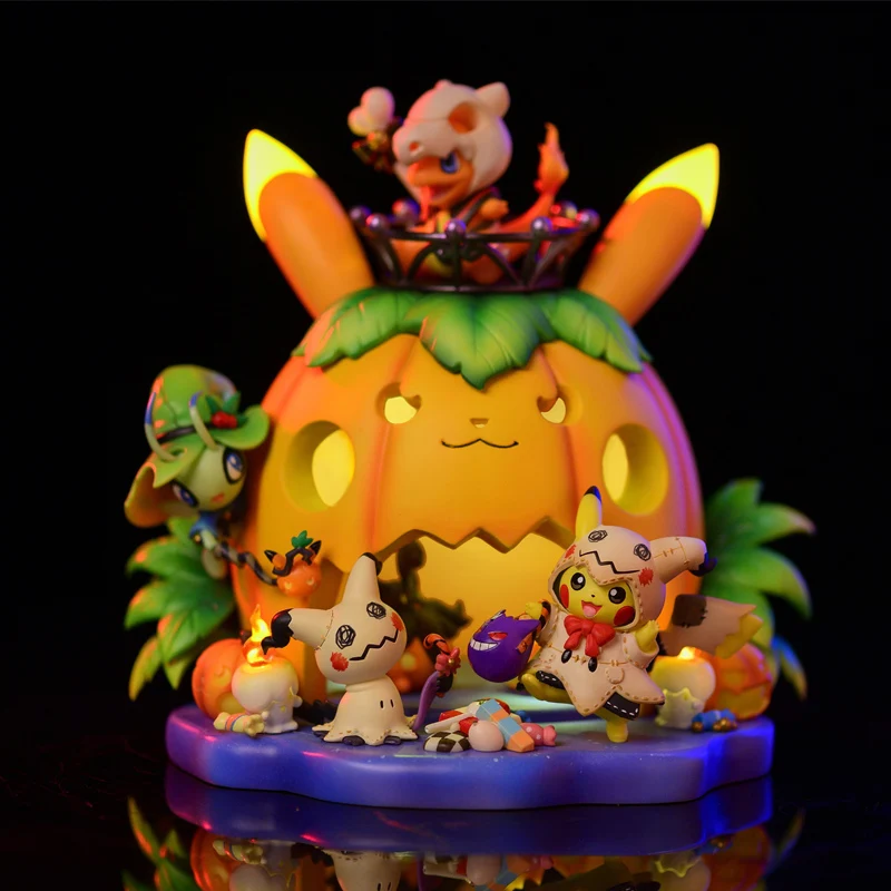 Tik Pokemon Statula GK Surinkimo Helovinas Charmander Cos Cubone Mimikyu Gengar Celebi Pikachu Jack-O-Lantern Veiksmų Pav.
