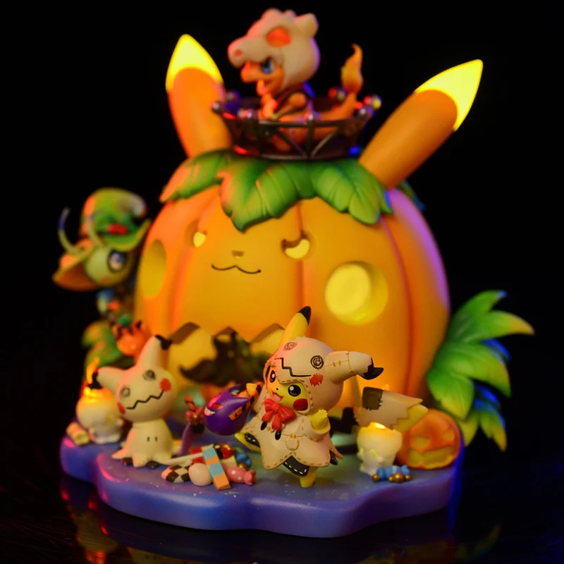 Tik Pokemon Statula GK Surinkimo Helovinas Charmander Cos Cubone Mimikyu Gengar Celebi Pikachu Jack-O-Lantern Veiksmų Pav.