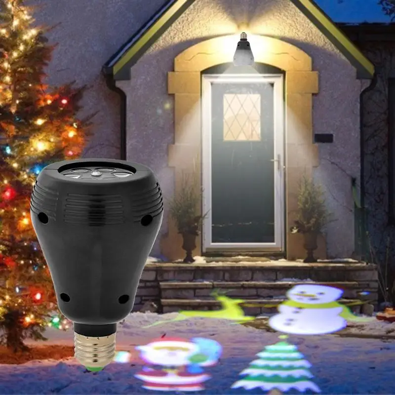 E27 Kalėdų Modelio LED Lazerinis Projektorius Spalvinga Sukasi Etape Lempos Lemputė